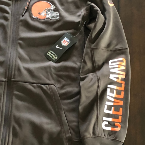 NIKE THERMA-FIT KO CLEVELAND BROWNS ZIP HOODIE M - Picture 3 of 7